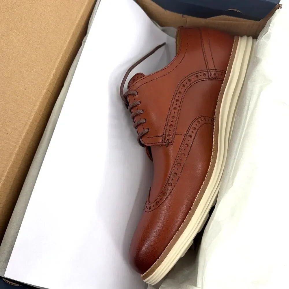 Cole Haan Woodbury Ivory Original Grand Wingtip Oxford Shoes Size 9.5M